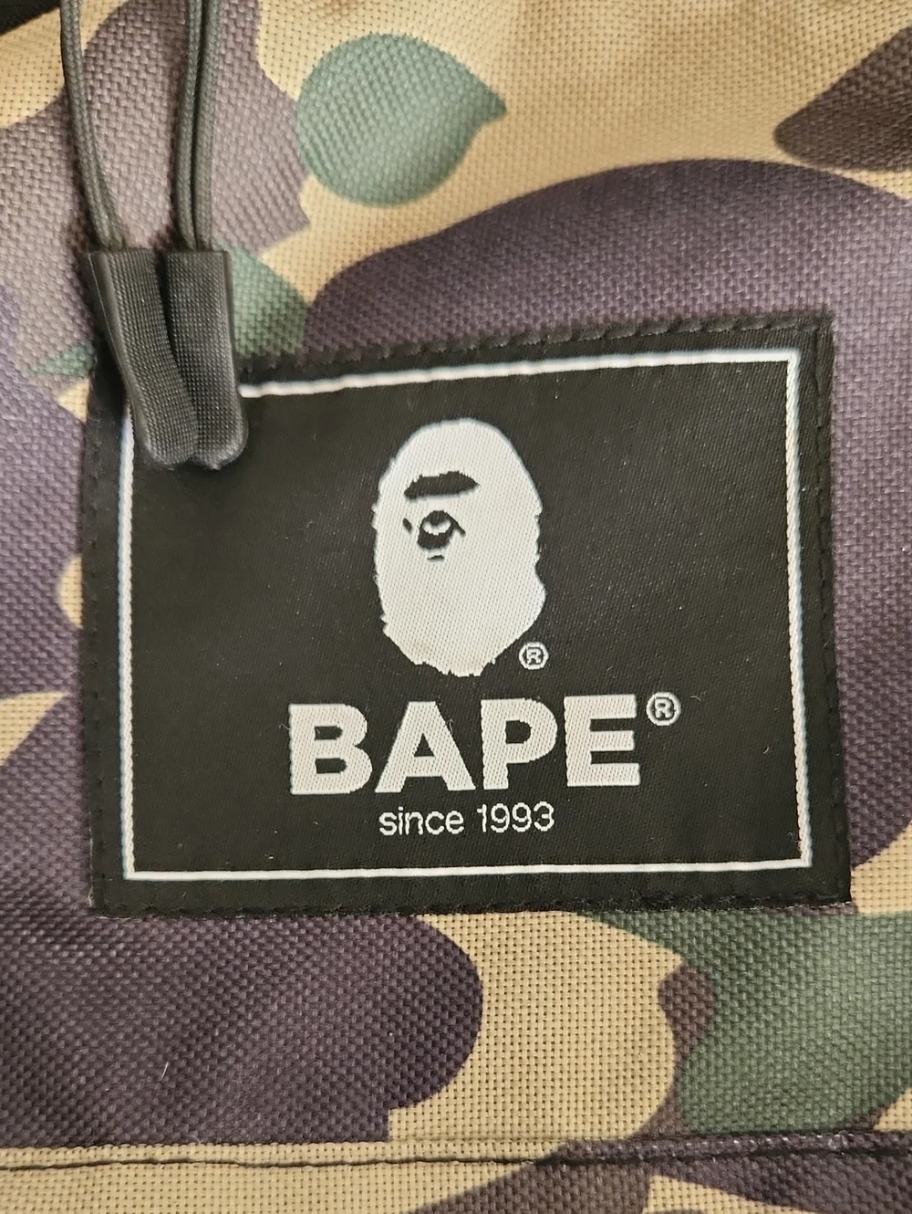 BAPE Camo Canvas Backpack in Green/Black Streetwear